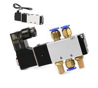 Électrovanne pneumatique 4V110-06 1/8" (5 voies, 2 positions) - Alimentation : 12 V, 24 V, 110 V, 220 V CC(Wire w 12mm Fittings,DC 24V)