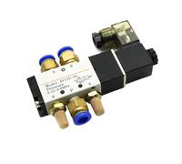 Électrovanne pneumatique 4V110-06, 1/8 pouces, Port à 5 voies, 2 positions, vannes magnétiques électriques for gaz et Air, DC12V 24V 110 V220V, bobine Volt(Led w 8mm Fittings,AC 220V)