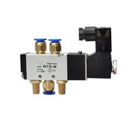 Électrovanne pneumatique 4V110-06, 5 voies, 2 positions, 1/8 pouces, DC 24V DC 12V AC 110V AC220V avec raccord de tuyau 4mm 6mm 8mm 4V110-06B 24V(With 8mm fittings,AC24V)
