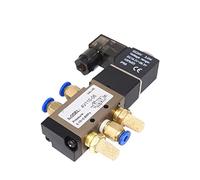 Électrovanne pneumatique 4V110-06, 5 voies, 2 positions, gaz, pneumatique, électrovanne magnétique, 12 V, 24 V, 220 V, bobine 4 mm, 6 mm, 8 mm, tuyau, 1 pièce(4V110-06 AC220V,With 6mm Fittings)