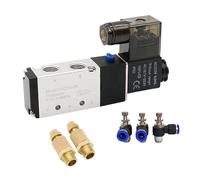 Électrovanne pneumatique 4V210-08 1 pièce - Vanne de régulation air/gaz 5/2 voies avec bobine multitension (DC12 V-AC220 V)(SL 6mm Adjust,DC24)