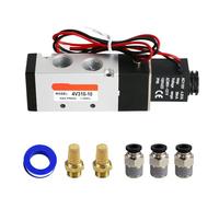 Électrovanne pneumatique 4V210-08 12 V/24 V/110 V Série pilote à bobine unique électrique 2 positions 5 voies Type de connexion (DC12V/hors ligne, 6,35 mm NPT) (AC 110 V/hors ligne, 3/8" NPT)