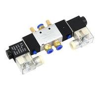 Électrovanne pneumatique 4V220-08, 5 voies, 2 positions, bobine 1/4", alliage interne, 1 pièce(W 4mm fittings,DC 24V)
