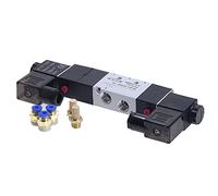 Électrovanne pneumatique 4V230-08C 5 voies 3 positions 1/4 "DC12V DC24V AC110V AC220V W connecteur de raccords 4 6 8 10 12mm LiMePng(4V230 08C w PC4,DC 12V)