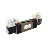 Électrovanne pneumatique 4V320-10 DC 12V 24V AC110V 220V 3/8" BSPT 2 positions 5 voies avec connecteur 6mm 8mm 10mm 12mm(Without fittings,4V320-10 DC24V)