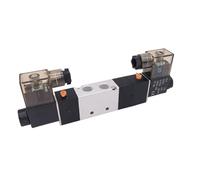 Électrovanne pneumatique 4V330E/C/P-08/10, double bobine, orifice 1/4" 3/8" AC220V, vanne de régulation 5/3 voies avec voyant LED de type prise(4V330P-08,AC220V)