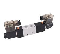 Électrovanne pneumatique 4V330E/C/P-08/10, double bobine, orifice 1/4" 3/8" AC220V, vanne de régulation 5/3 voies avec voyant LED de type prise(4V330P-10,DC24V)