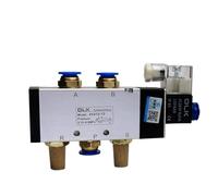 Électrovanne pneumatique 4V410-15, 5 voies, 2 positions, contrôle de l'air et du gaz, vanne magnétique 12V 24V 220V, bobine Volt(With 10mm fittings,DC12V)