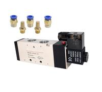 Électrovanne pneumatique 4v410-15 Contrôle air gaz magnétique 5 voies 2 positions DC12V 24V AC110V 220V Bobine Volt(8mm Fittings,DC24V)