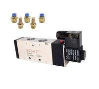 Électrovanne pneumatique 4v410-15 Contrôle air gaz magnétique 5 voies 2 positions DC12V 24V AC110V 220V Bobine Volt(4mm Fittings,AC110V)