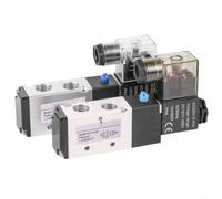 Électrovanne pneumatique 5/2 0,6 cm BSPT AC220V Air Control | Design 5/2 voies, contrôle des cylindres à double effet, bobine AC 220 V, pression de 0,15 à 0,8 MPa, taille compacte