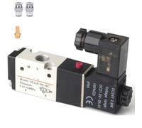 Électrovanne pneumatique 6,35 mm PT 2V025-08 DC12V/DC24V/AC110V/AC220V Direct normalement fermé électrique 2/2 voies 2 positions (2V025-08 PT1/4'' DC24V) (3V110 06 PT1/8'') DC24