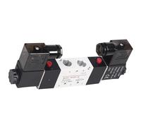 Électrovanne pneumatique à Air, 1/4 pouces BSPT 1/4 pouces, 4V220-08, 5 voies, 2 Positions, Double tête, DC 12V 24V AC 110V 220V(AC110v)