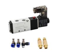Électrovanne pneumatique à Air 4V110-06 1/8, vanne pneumatique à 5 voies, Port à 2 positions, vannes magnétiques électriques pneumatiques à gaz DC12V 24V 110V 220V(4V110-06 w SL6-01,AC220)