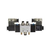 Électrovanne pneumatique à Air 4V220-08, 1 pièce, 5 voies, 2 positions, 1/4 ", intérieur en alliage d'aluminium E DC12V, DC24V ou AC110V AC220V(W 12mm fittings,DC24)