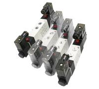 Électrovanne pneumatique à Air 4V220-08, 5 voies, 2 positions, 1/4 ", DC12V, DC24V, AC110V, AC220V, 1 pièce(No Fittings,AC220)