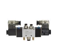 Électrovanne pneumatique à Air 4V220-08, 5 voies, 2 positions, 1/4 ", en alliage d'aluminium interne E DC12V,DC24V ou AC110V AC220V(AC220)