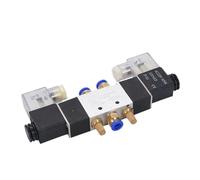Électrovanne pneumatique à air 4V220-08, 5 voies, 2 positions, 1/4 pouces, DC12V DC24V AC110V AC220V avec connecteur 4mm 6mm 8mm 10mm 12mm(With-6mm-Fitting,AC220V)