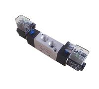 Électrovanne pneumatique à Air 4V320-08/10, Double Port de bobine 1/4 "3/8 BSP 24V DC, vanne commande 5/2 voies avec Type prise, lumière LED rouge, 1 pièces(DC24V,4V320-08)