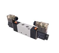 Électrovanne pneumatique à Air 4V420-15, deux bobines 1/2 pouces BSP 12V DC, vanne de commande électrique à 5 voies avec indicateur lumineux rouge, 1 pièce(AC110V,4V420-10)