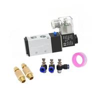 Électrovanne pneumatique à air Électrovanne pneumatique avec raccords, contrôle 5 voies et 2 positions, Air gaz magnétique 4V210-08 12V 24V 110V 220V, bobine Volt(4V210-08 SL12-02,AC110)