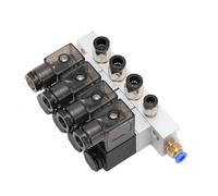 Électrovanne pneumatique à collecteur combiné multi-voies 3V-1, 12V 24V 110V 220V, vanne magnétique à Air 2 voies normalement fermée(Dc12v 4mm,3 Stations)