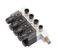 Électrovanne pneumatique à collecteur combiné multivoies 3V-1 12 V 24 V 110 V 220 V Vanne magnétique à air normalement fermée à 2 voies(Ac110v 6mm,10 Stations)