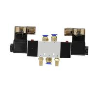 Électrovanne pneumatique à Double bobine 4V220-08, 5 voies, 2 positions, 1/4 ", 1/8", DC12V, DC24V, AC110V, AC220V, avec raccords de silencieux(PC4mm Fittings,AC 220V)