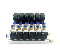 Électrovanne pneumatique CC 12 V 24 V 6 V 4V210-08 Silencieux 4 mm 6 mm 8 mm 10 mm 12 mm Kit de base à montage rapide 110 V 220 V 4V210-08(4mm Fittings,AC220V)