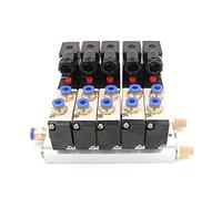 Électrovanne pneumatique DC 12V 24V 5 4V210-08 4mm 6mm 8mm 10mm 12mm, ensemble de Base à raccord rapide 110v 220v 4V210 08 1 pièces(4mm Fittings,AC110V)