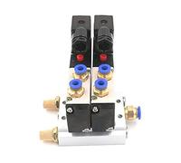 Électrovanne pneumatique double DC 12V 24V, 4V210-08, silencieux 4mm 6mm 8mm 10mm 12mm, ensemble de Base à raccord rapide 110v 220v 4V210 08 1 pièces(6mm Fittings,DC24V)