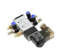 Électrovanne pneumatique/électrique 5 voies 2 positions, commande air/gaz/magnétique, bobine 12 V/24 V/220 V, raccords de tuyau 4-12 mm(PC 6mm Fittings,AC220)