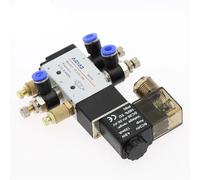 Électrovanne pneumatique électrique 5 voies, 2 positions, commande air-gaz, vanne magnétique 12 V, 24 V, 220 V, bobine 4 mm-12 mm, raccords de tuyau(PC 12mm Fittings,DC12)