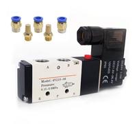 Électrovanne pneumatique électrique 5 voies 2 positions de contrôle vanne magnétique air gaz 12 V 24 V 220 V bobine Volt 4 mm-12 mm raccords de tuyau(PC 8mm Fittings,AC220V)