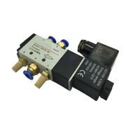 Électrovanne pneumatique électrique 5 voies 2 positions de contrôle vanne magnétique air gaz 12 V 24 V 220 V bobine Volt 6 mm 8 mm raccord de tuyau(4mm,AC220V)