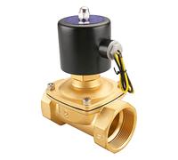 Électrovanne pneumatique électrique en laiton 2 voies normalement ouverte 2 pouces 12 V/24 V/110 V/220 V pour eau, air 2 W-500-50 K (AC 110 V) Or