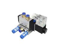 Électrovanne pneumatique groupe vanne île 4V210-08 série AC110V/220V DC12V/24V bloc avec collecteur de Base de raccord de silencieux(1F 4V210-08,DC24V 6mm tube)