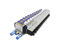 Électrovanne pneumatique groupe vanne île 4V210-08 série AC110V/220V DC12V/24V bloc avec collecteur de Base de raccord de silencieux(12F 4V210-08,AC220V 8mm tube)