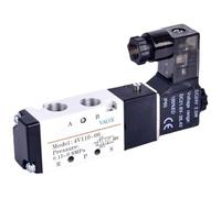 Électrovanne pneumatique pneumatique à air électrique 4V110-06 1/8 Bsp 5 voies Port 2 positions DC 12 V 24 V 110 V220 V Bobine Volt (fil avec raccords de 12 mm, 110 V)