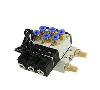 Électrovanne pneumatique Triple DC 12V 24V, 4V110-06, silencieux 4mm 6mm 8mm 10mm 12mm, ensemble de Base à raccord rapide AC 110v 220v 4V110 06 1(6mm Fittings,DC24V)