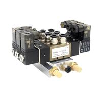 Électrovanne Quadruple 2 Positions 5 Voies 4V120-06 DC24V 12V AC220V AC110V, Base En Aluminium, Silencieux, Ensemble De 3, 4, 5 Et 6 Stations(3 Stations)