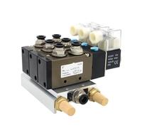 Électrovanne quadruple 2 positions 5 voies 4V310-10 DC24V 12V AC220V AC110V, base en aluminium, silencieux, ensemble de 3, 4, 5 et 6 stations, 1 pièce(Dc12v 8mm Fittings)