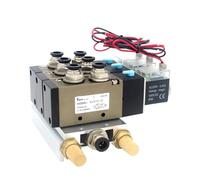 Électrovanne quadruple 2 positions 5 voies 4V310-10 DC24V 12V AC220V AC110V, base en aluminium, silencieux, ensemble de 3, 4, 5 et 6 stations, 1 pièce(Ac220v 12mm Fittings)