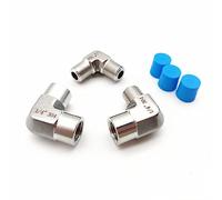 électrovanne Raccord de tuyau haute pression en acier inoxydable 304 1/8 "1/4" 3/8 "1/2" raccord adaptateur coude forgé à 90 degrés 3 pièces(Female thread,1/8")