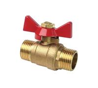 Électrovanne Robinet à boisseau sphérique d'arrêt bidirectionnel en laiton, femelle à filetage, avec poignée papillon, for carburant, gaz, eau, huile, air, 1/4", 3/8", 1/2", 3/4". Vanne(DN20,F-F)