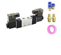 Électrovanne série 4V, 1 pièce - Vanne pneumatique à double bobine 5/2 voies, 12 V CC à 220 V CA (4V120-06 à 4V420-15)(4V220-08 PC10-02,DC12V)