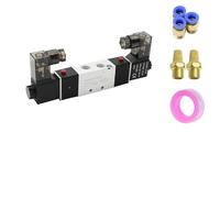 Électrovanne série 4V, 1 pièce - Vanne pneumatique à double bobine 5/2 voies, 12 V CC à 220 V CA (4V120-06 à 4V420-15)(4V120-06 PC8-01,AC110V)