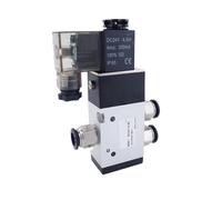 Électrovannes 3/2 voies 3V110-06 3V210-08 3V310-10 3V410-15 avec raccord de tuyau 4 mm/6 mm/8 mm/10 mm/12 mm 12 V 24 V 220 V(3V110-06,AC220V_WITH 4MM FITTINGS)