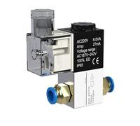 Électrovannes Pneumatiques 2V025-08, 2 Positions, 2 Ports, 1/4", Normalement Fermées, 12 V, 24 V, 110 V, 220 V(2v025-08 w 2pcs 1002)
