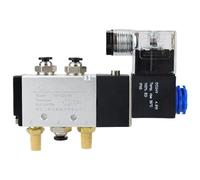 Électrovannes pneumatiques à commande pneumatique 6,35 mm type 4V210-08 + raccords silencieux 12 V DC 24 V AC 110 V 220 V 5/2 (DC24 V, connecteur 10 mm)